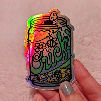 Ouch! Cream Soda Die-Cut Holographic Vinyl Sticker